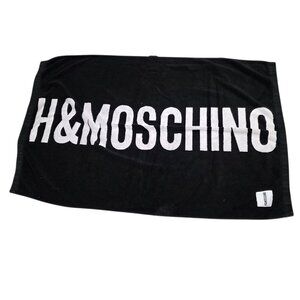MOSCHINO x H+M 'H&MOSCHINO' Designer Bath Sheet / Beach Towel B&W 55" x 36"